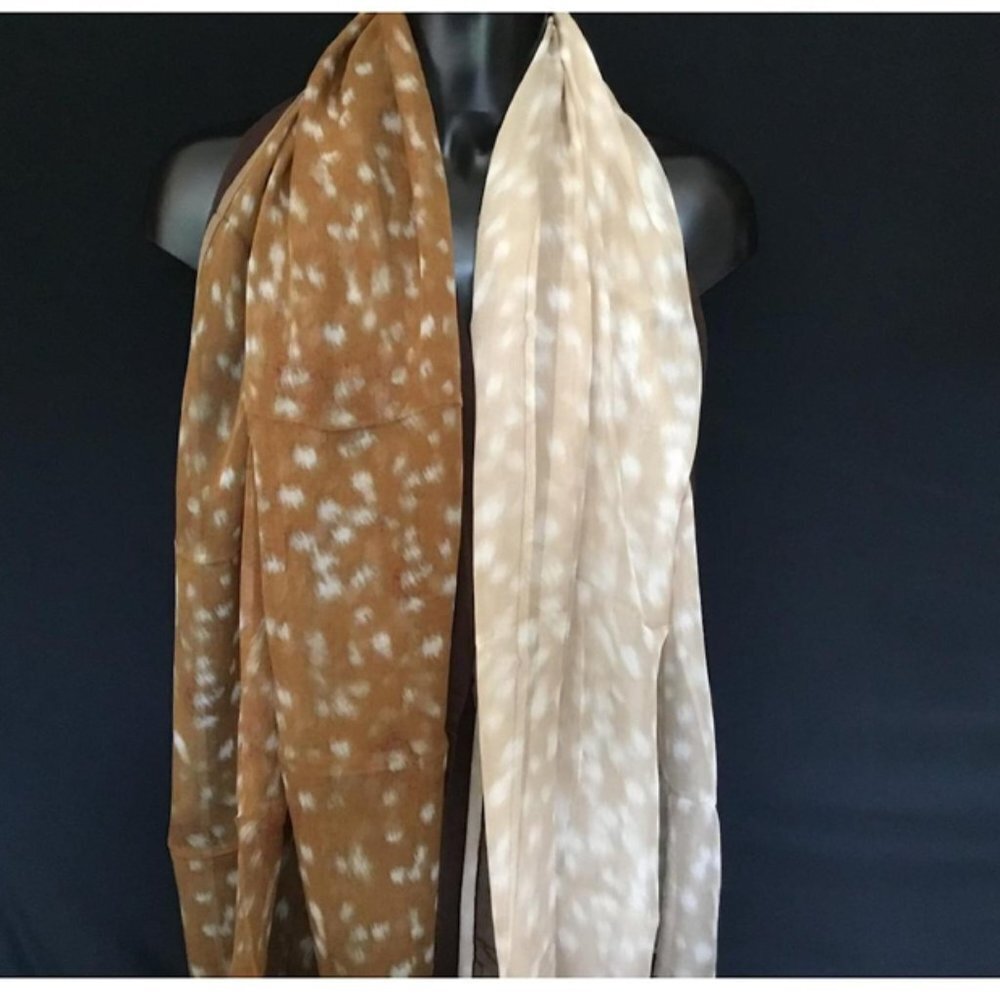 BURBERRY - Silk Chiffon Stole - 200 x 100 cm Brown. NWT - Picture 7 of 7